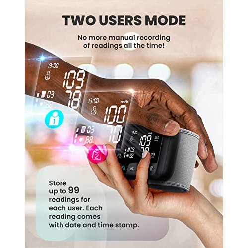 New 2022 LAZLE Wrist Blood Pressure Monitor with Voice, Blood Pressure Machin...