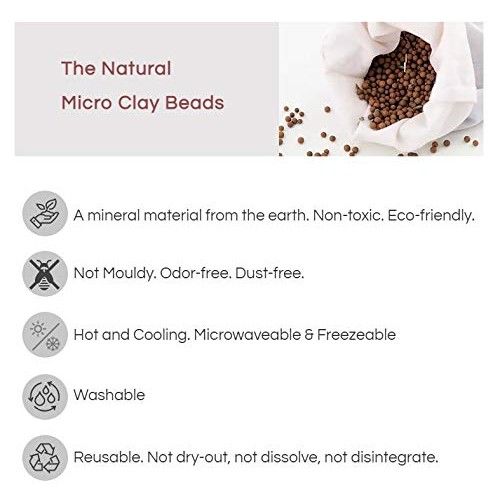 Lazy Sloth Eye Pillow - Natural Clay Beads with Lavender - Hot or Cold Weight...