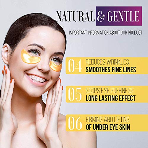 Under Eye Patches - 24K Gold Under Eye Mask Anti-Aging Hyaluronic Acid Collag...