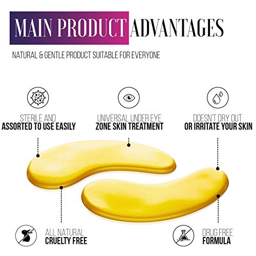 Under Eye Patches - 24K Gold Under Eye Mask Anti-Aging Hyaluronic Acid Collag...