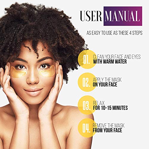 Under Eye Patches - 24K Gold Under Eye Mask Anti-Aging Hyaluronic Acid Collag...