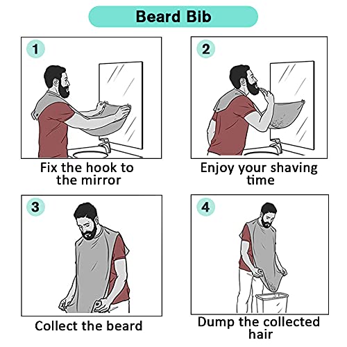 Beard Bib Beard Apron, Beard Catcher for Men Shaving and Trimming, Non-Stick ...
