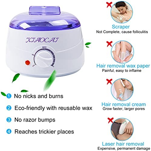 Waxing Kit, Wax Warmer for Hair Removal with 6 Packs Wax Beads & 10Pcs Waxing...