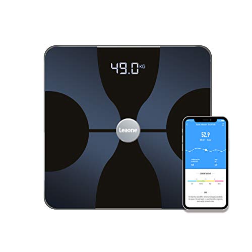 Leaone Bluetooth Body Fat Scale Usb Rechargeable Smart Digital Bathroom Weigh...