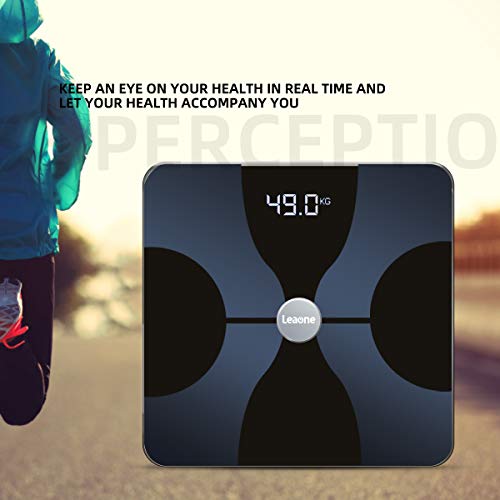 Leaone Bluetooth Body Fat Scale Usb Rechargeable Smart Digital Bathroom Weigh...
