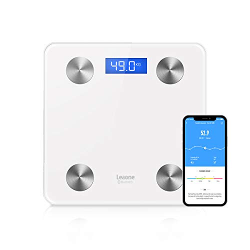 Leaone Scale Digital Weight & Body Fat, Smart Bluetooth Body Weight Bathroom ...