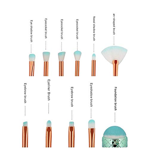 Funfunman Makeup Brushes 11PCS Make Up Foundation Eyebrow Eyeliner Blush Cosm...