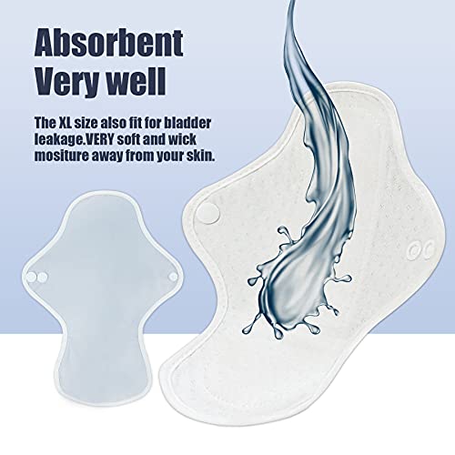 Leekalos Premium Cotton Reusable Menstrual Pads - Washable Cloth Pads- Highly...