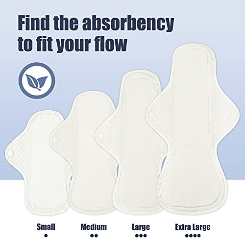 Leekalos Premium Cotton Reusable Menstrual Pads - Washable Cloth Pads- Highly...