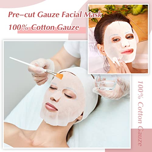 100 Pcs DIY White Skin Fiber Paper Skincare Facial Paper Sheet and 2 Pcs Shee...