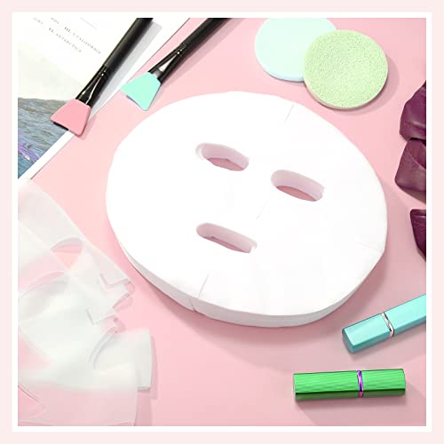 100 Pcs DIY White Skin Fiber Paper Skincare Facial Paper Sheet and 2 Pcs Shee...