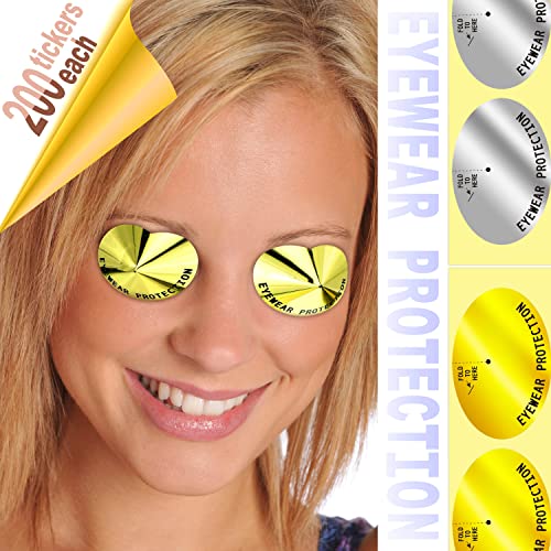 200 Pairs Disposable Tanning Eye Stickers Gold Silver Tanning Eye Patch Eye P...