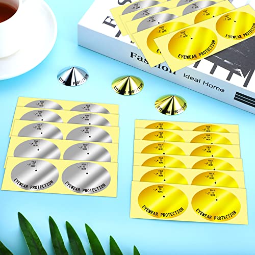 200 Pairs Disposable Tanning Eye Stickers Gold Silver Tanning Eye Patch Eye P...