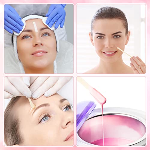 600 Pieces Wax Strips and Wax Applicator Sticks Kit Includes 400 Pieces Eyebr...