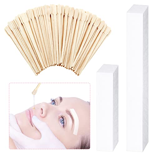 600 Pieces Wax Strips and Wax Applicator Sticks Kit Includes 400 Pieces Eyebr...