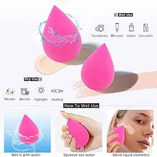 6 Pcs Makeup Blender Beauty Sponge Set - Foundation Blending Beauty Sponge Bl...