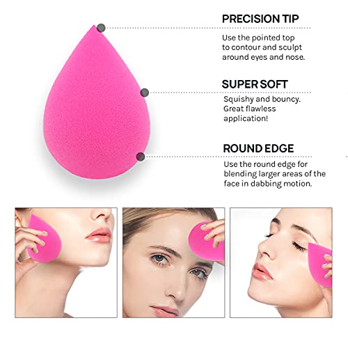 6 Pcs Makeup Blender Beauty Sponge Set - Foundation Blending Beauty Sponge Bl...