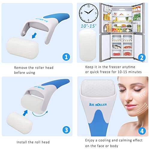 Ice Roller for Face and Eyes - Facial Skin Care Tools Cold Face Ice Roller Ma...