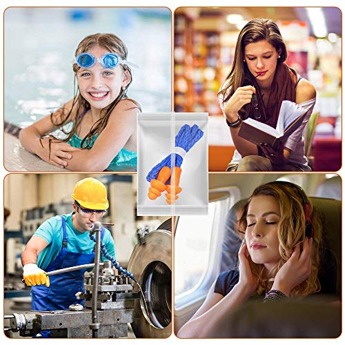 100 Pairs Ear Plugs for Sleeping, Reusable Silicone Earplugs Sound Blocking, ...