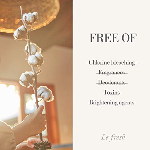 Lefresh Organic Cotton Cover Panty Liners - Unscented, Vegan, Chlorine Free- ...