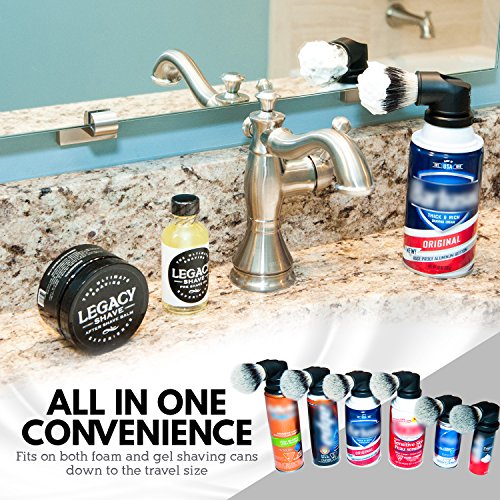 LEGACY SHAVE Evolution Shave Brush for Wet Shave, Attach to Most Shaving Crea...