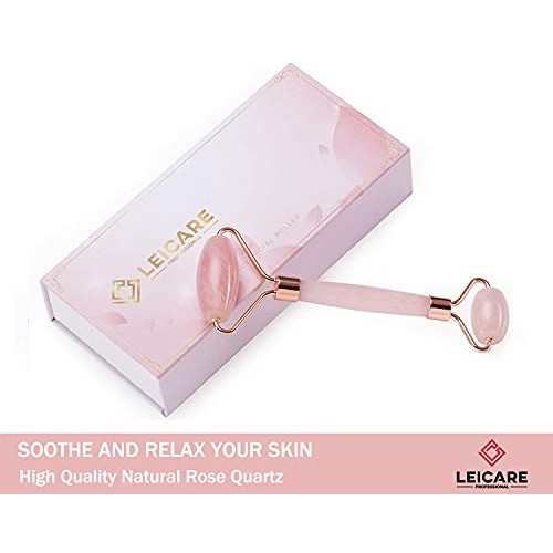 Jade Roller for Face - Rose Quartz Face Roller Skin Care - Stone Facial Rolle...