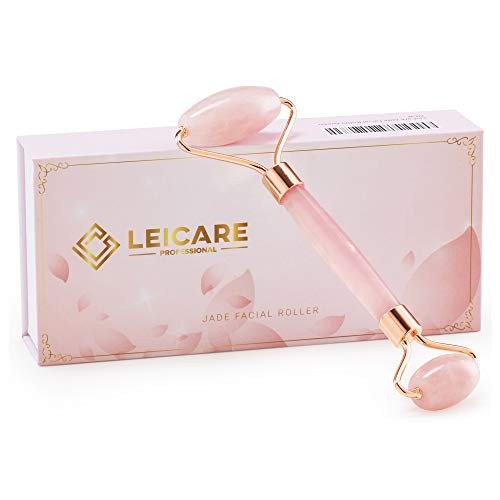 Jade Roller for Face - Rose Quartz Face Roller Skin Care - Stone Facial Rolle...