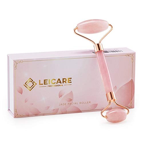 Jade Roller for Face - Rose Quartz Face Roller Skin Care - Stone Facial Rolle...