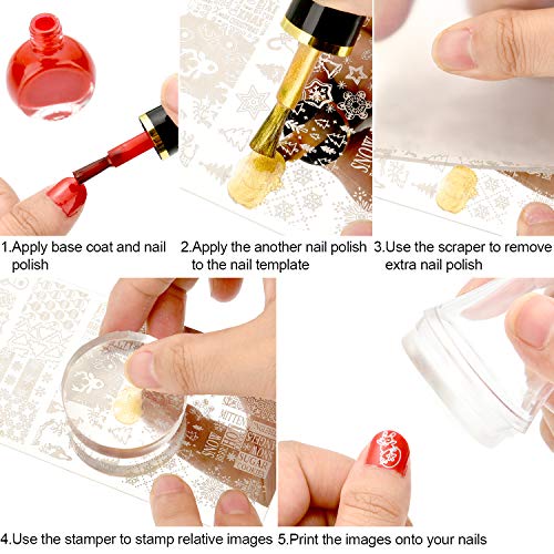 Leinuosen 6 Pcs Easter Nail Art Stamping Plates Bunny Easter Nail Art Plate K...