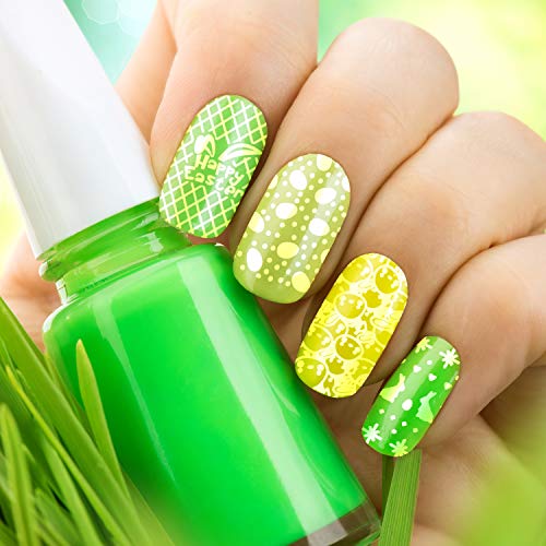 Leinuosen 6 Pcs Easter Nail Art Stamping Plates Bunny Easter Nail Art Plate K...