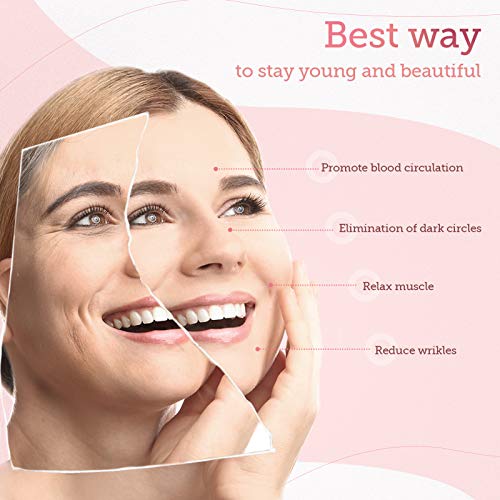 Rose Quartz Facial Roller Jade Roller Face Roller Massager for Face Eyes Chee...