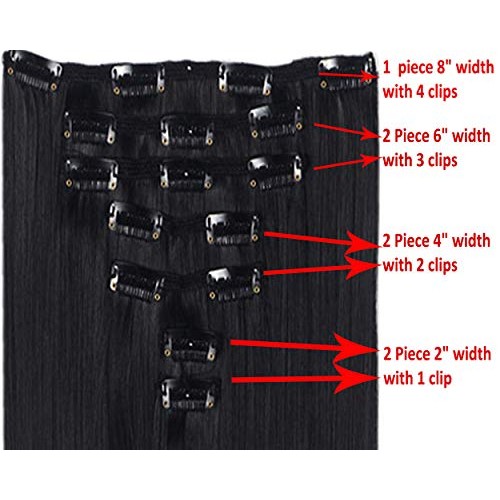 Lelinta 7Pcs Full Head 16 Clips in on Double Weft Hair Extensions, Sandy Blon...