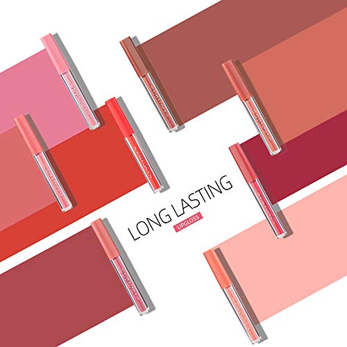 7 Colors Matte Liquid Lipstick Makeup Set, Matte Velvety Long-Lasting Wear No...