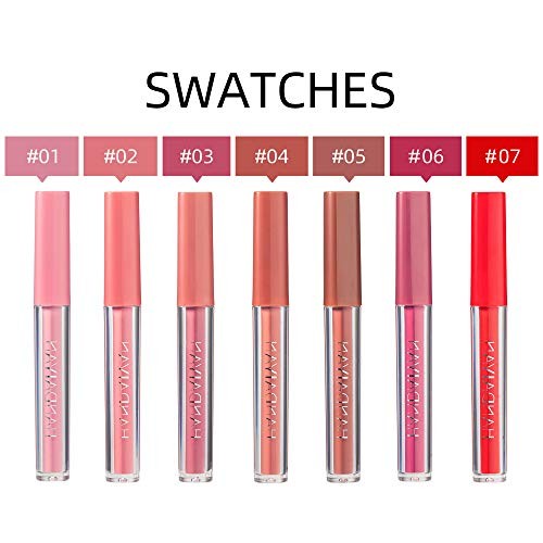 7 Colors Matte Liquid Lipstick Makeup Set, Matte Velvety Long-Lasting Wear No...