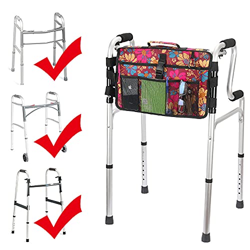 Walker Bag-Double Sided Walker Pouch with 9 Pockets for Large Capacity Water ...