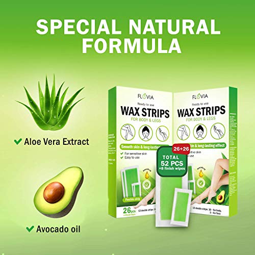 Wax Strips Hair Removal for Women and Men Facial Eyebrow Body Arm Leg Brazili...