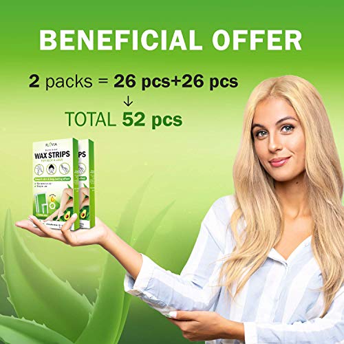 Wax Strips Hair Removal for Women and Men Facial Eyebrow Body Arm Leg Brazili...