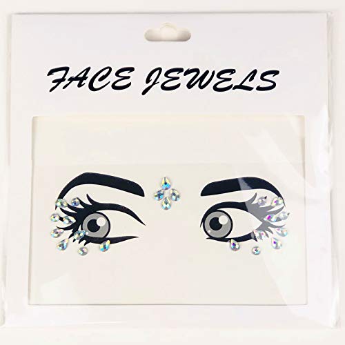 Rhinestone Face Gems Jewels, Crystal Stars Eye Jewel Sticker and Mermaid Tear...