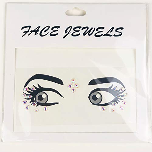 Rhinestone Face Gems Jewels, Crystal Stars Eye Jewel Sticker and Mermaid Tear...