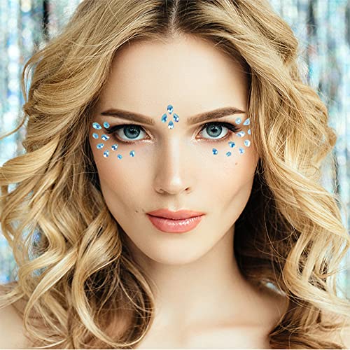 Rhinestone Face Gems Jewels, Crystal Stars Eye Jewel Sticker and Mermaid Tear...