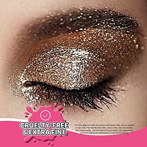 24 Colors Body Glitter, LEOBRO Cruelty-Free Extra Fine Glitter for Resin, Fes...