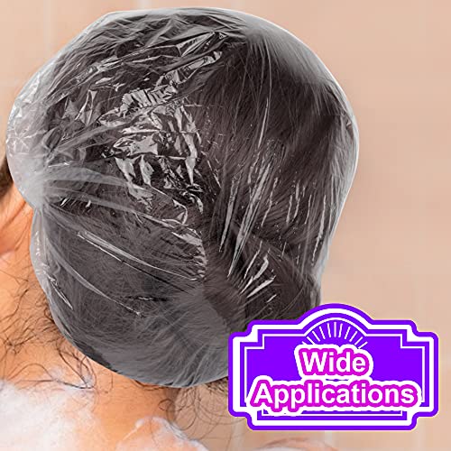Shower Cap, LEOBRO 100 Pack Clear Plastic Hair Caps, Elastic Bath Caps, Dispo...