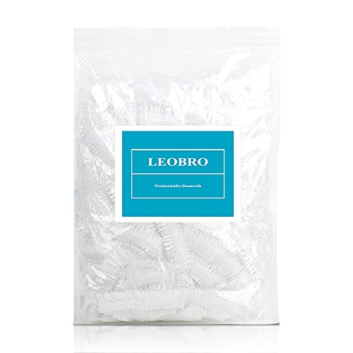 Shower Cap, LEOBRO 100 Pack Clear Plastic Hair Caps, Elastic Bath Caps, Dispo...
