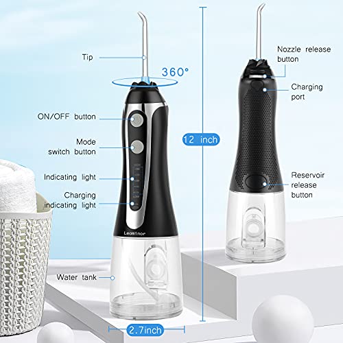 Leominor Cordless Water Flosser Professional Oral Irrigator,2021 Upgraded Ele...