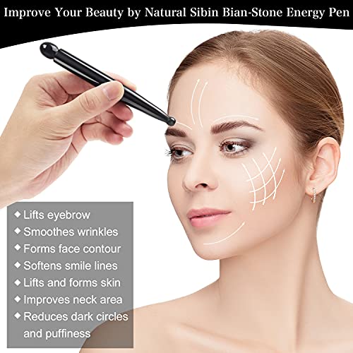 Leosense Manual Acupuncture Pen, Real Sibin Bian Stone Massage Pen- Deep Tiss...