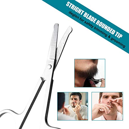 Facial Hair Small Grooming Scissors For Men Women - Eyebrow, Nose Hair, Musta...