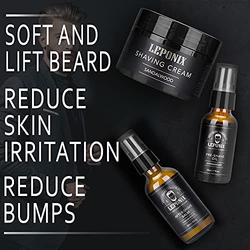 Shaving Kit for Men, Essential Kit Includes Sandalwood Shaving Cream, After S...