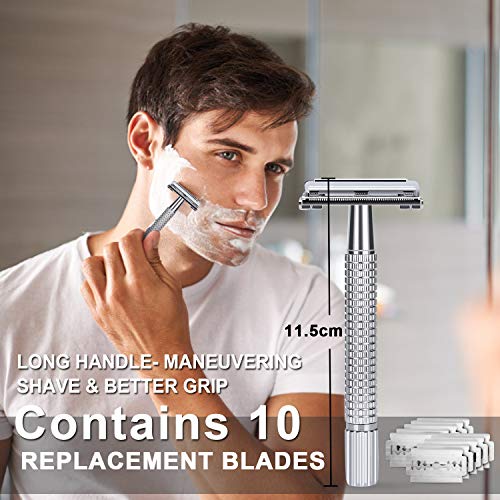 Shaving Kit for Men, Include Safety Razor, Sandalwood Shaving Cream, Mens aft...