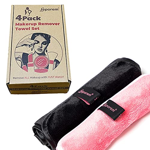 4 Pack Makeup Remover Cloths - Extra Large 16 Inch X 8 Inch Reusable Fast Dry...