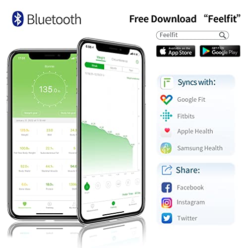 Scales for Body Weight and Fat, Lepulse Smart Scales Digital Weight Scale wit...